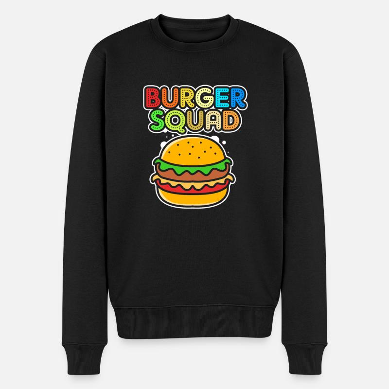 Cheeseburger Burger - Männer Premium Bio Pullover - Schwarz