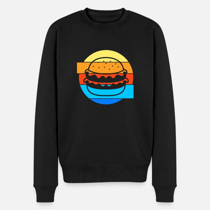 Cheeseburger Burger - Männer Premium Bio Pullover - Schwarz