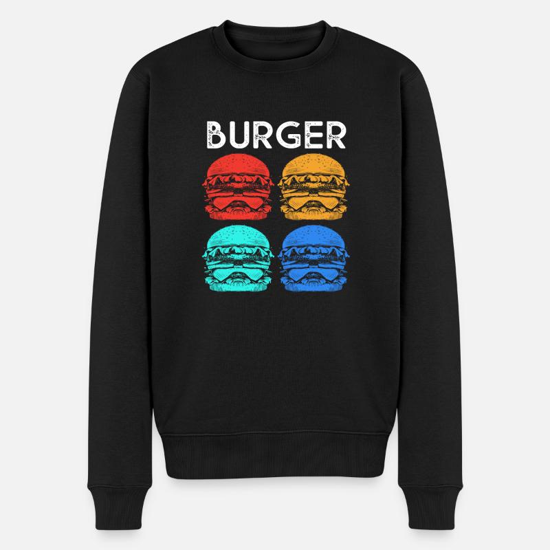 Cheeseburger - Männer Premium Bio Pullover - Schwarz