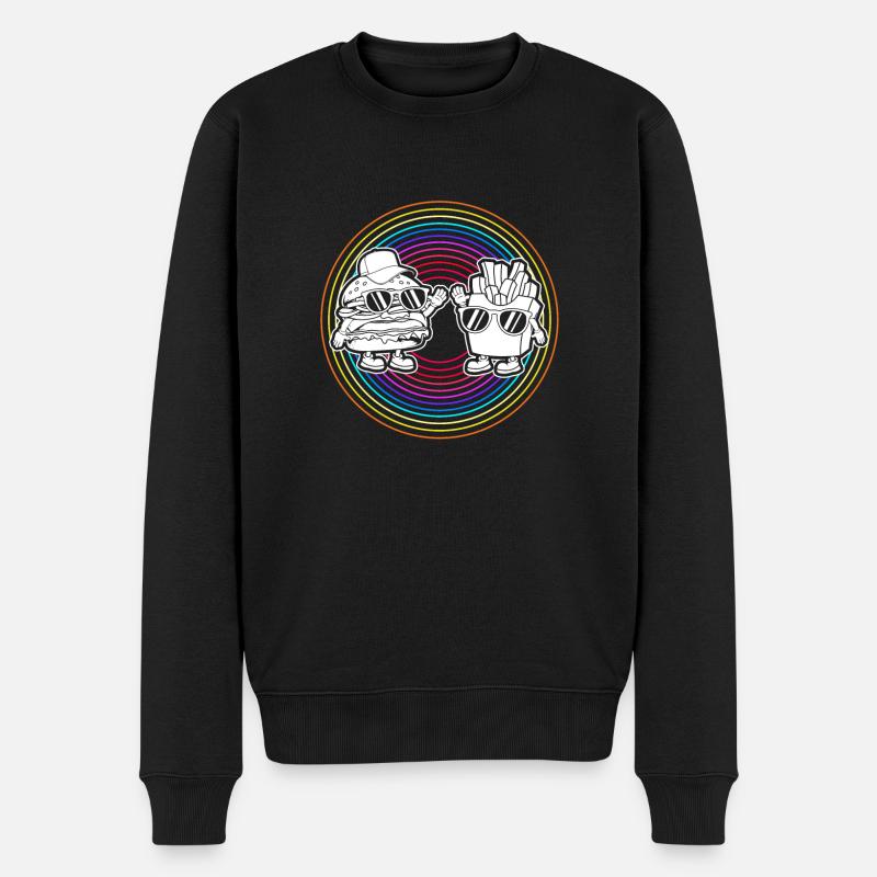 Cheeseburger Burger - Männer Premium Bio Pullover - Schwarz