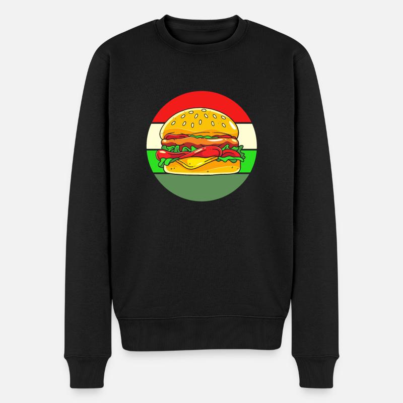 Cheeseburger - Pull Premium bio Homme - noir