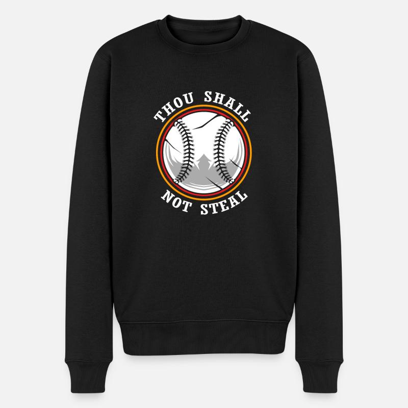 Baseball - Männer Premium Bio Pullover - Schwarz