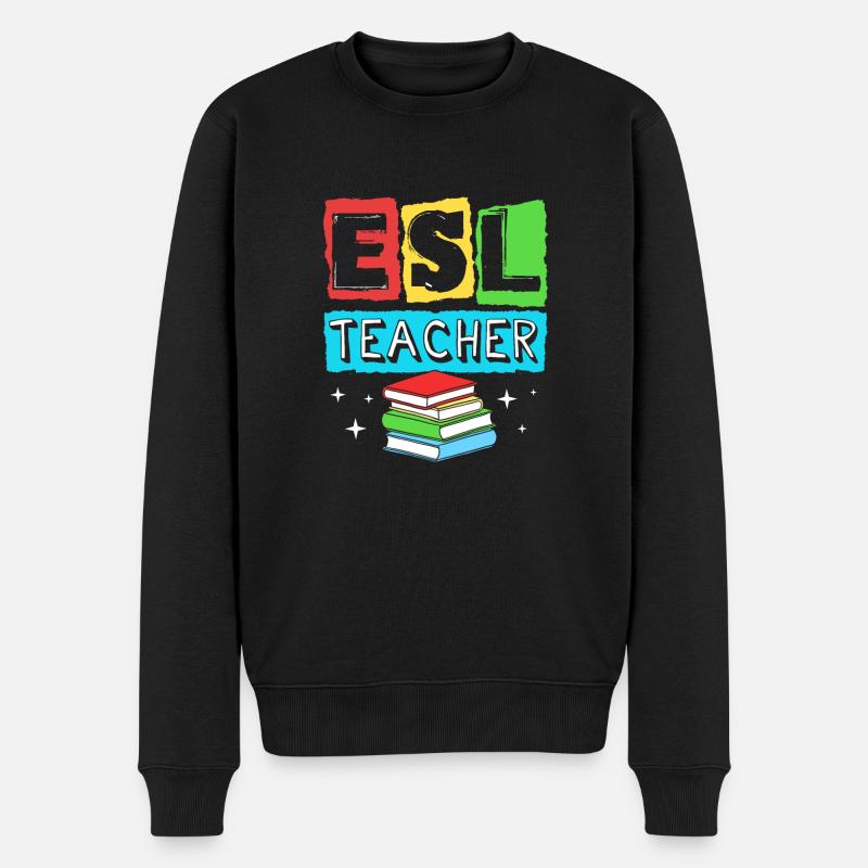 Englischlehrerin Englisch Lehrer - Männer Premium Bio Pullover - Schwarz