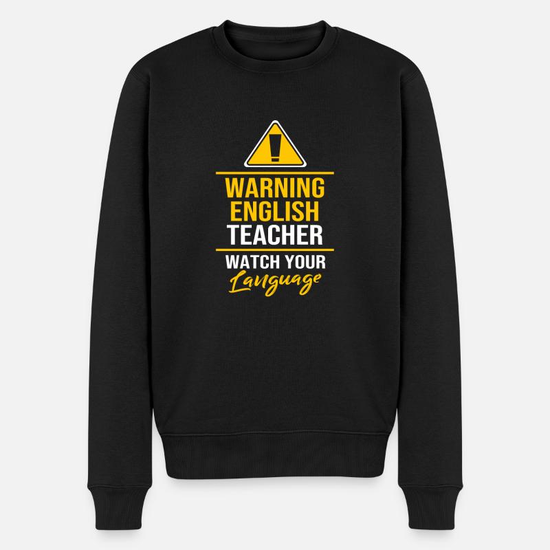 Englischlehrerin Englisch Lehrer - Männer Premium Bio Pullover - Schwarz