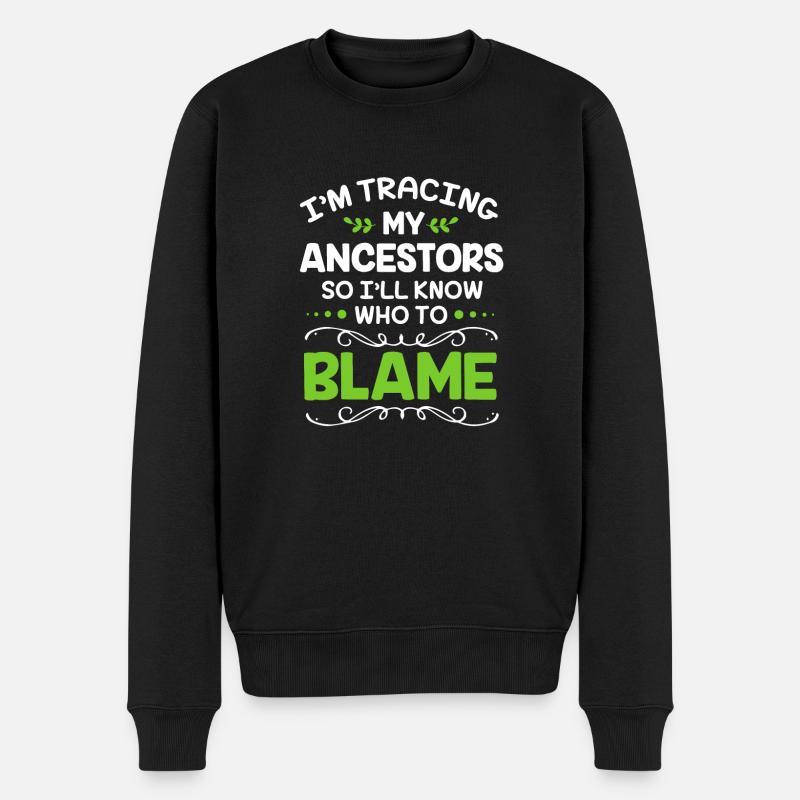 Stammbaum Genealogie - Männer Premium Bio Pullover - Schwarz