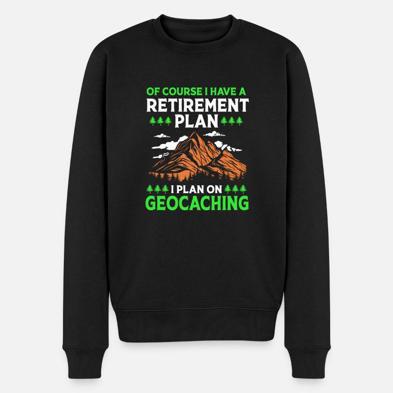 Géocaching Geocache Geocacher Pension - Pull Premium bio Homme - noir