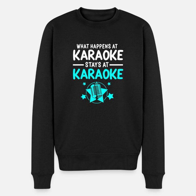 Karaoke - Männer Premium Bio Pullover - Schwarz