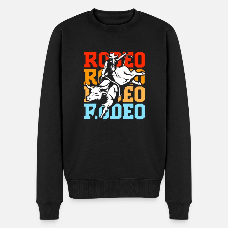 Rodeo - Männer Premium Bio Pullover - Schwarz