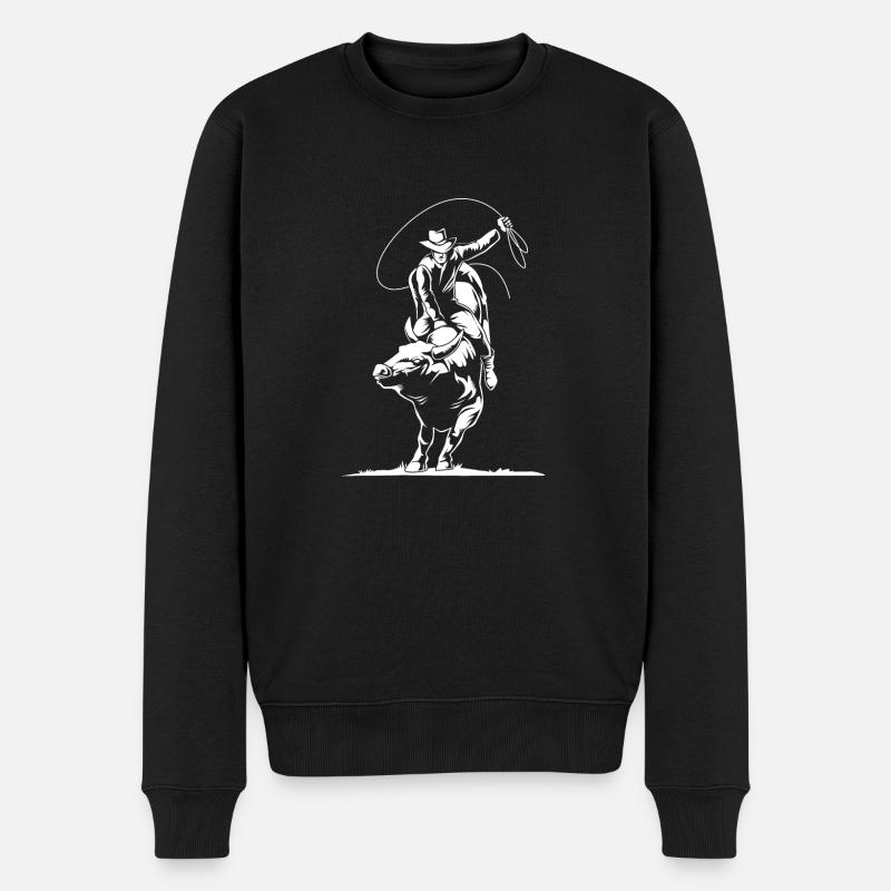 Rodeo - Männer Premium Bio Pullover - Schwarz