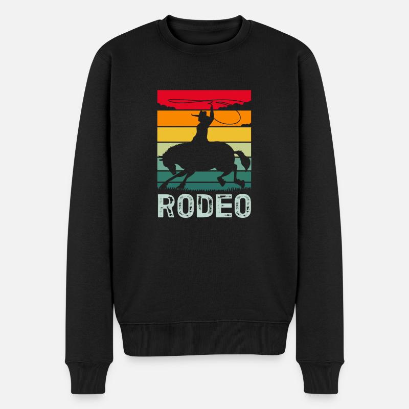 Rodeo - Männer Premium Bio Pullover - Schwarz