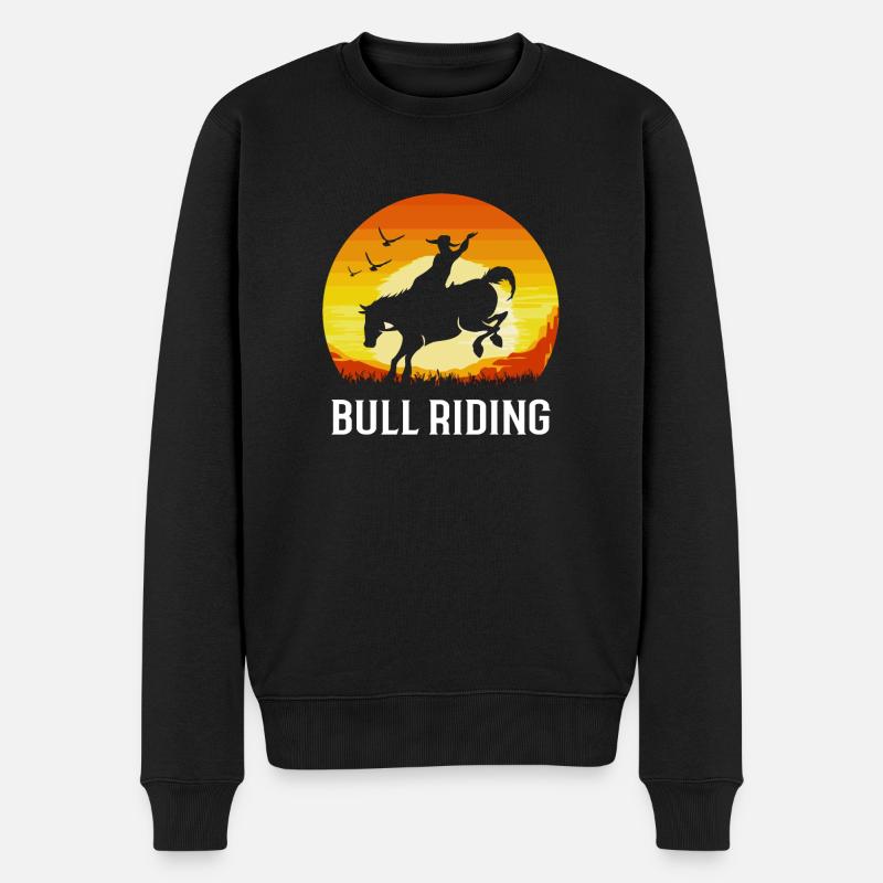 Rodeo - Männer Premium Bio Pullover - Schwarz
