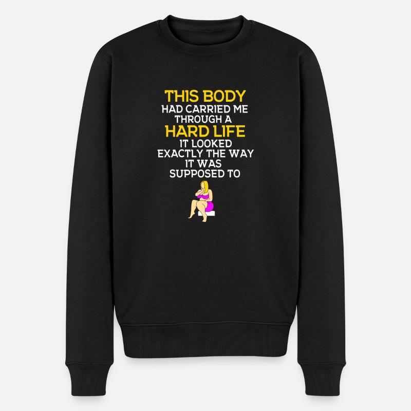 Body Positivity - Männer Premium Bio Pullover - Schwarz