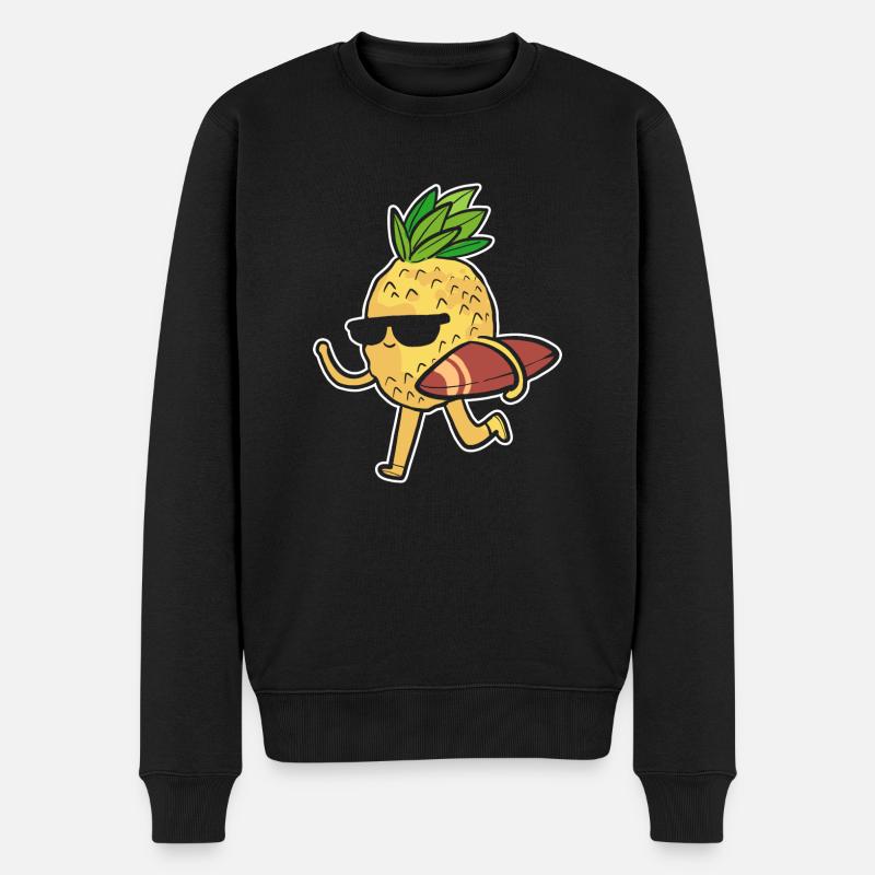 Ananas Surfing - Männer Premium Bio Pullover - Schwarz