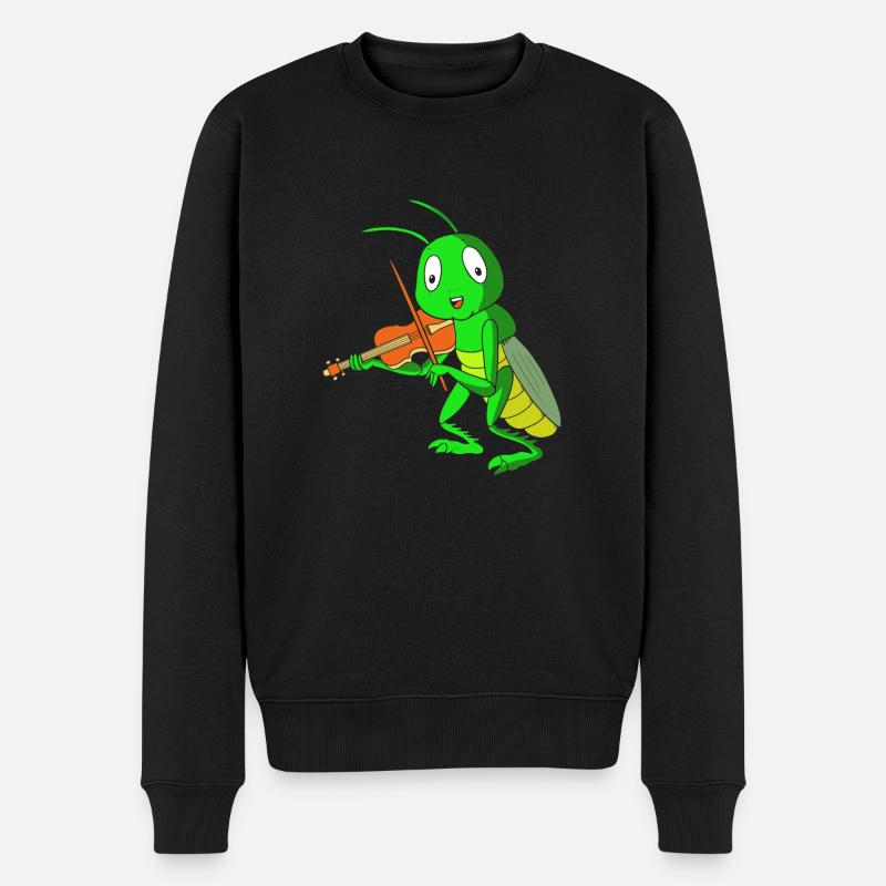 Grashüpfer Heuschrecke - Männer Premium Bio Pullover - Schwarz