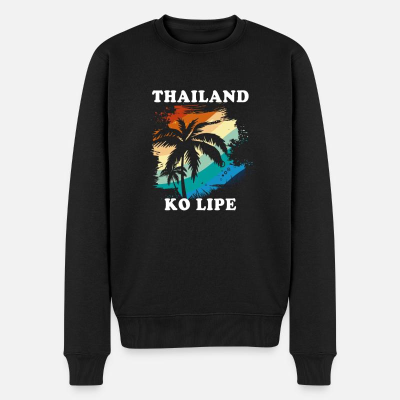 Thailand - Männer Premium Bio Pullover - Schwarz