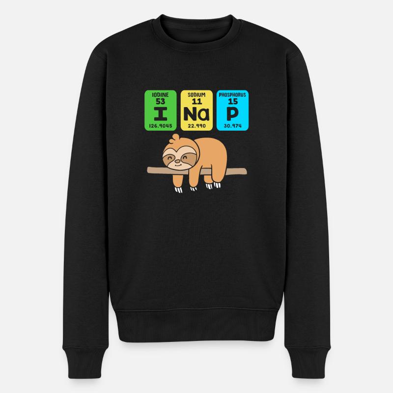 Faultier Faulheit Faulenzer Morgenmuffel - Männer Premium Bio Pullover - Schwarz