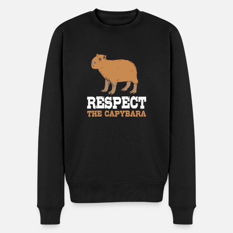 Capybara - Männer Premium Bio Pullover - Schwarz