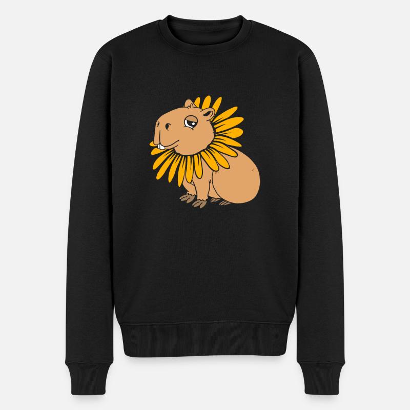 Capybara - Männer Premium Bio Pullover - Schwarz