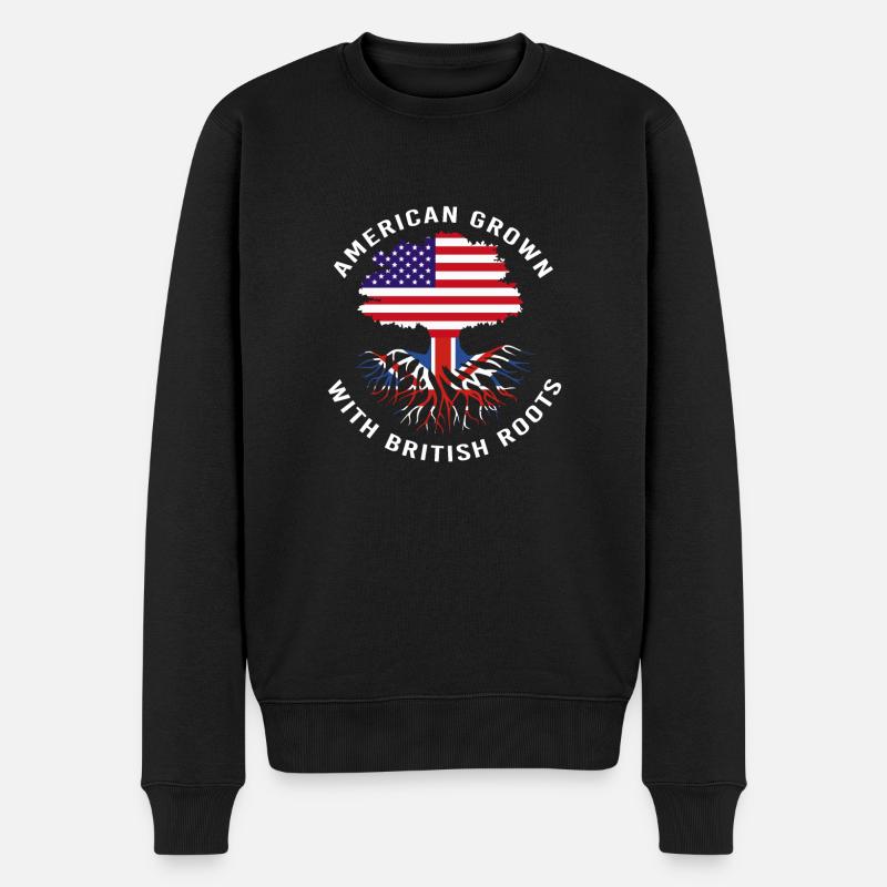 Angleterre Anglais - Pull Premium bio Homme - noir