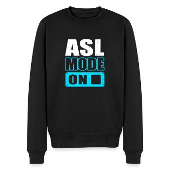 Langue des signes ASL sourd - Pull Premium bio Homme - noir - Devant - Nico (187cm)