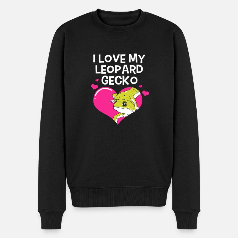 Leopard Gecko - Männer Premium Bio Pullover - Schwarz
