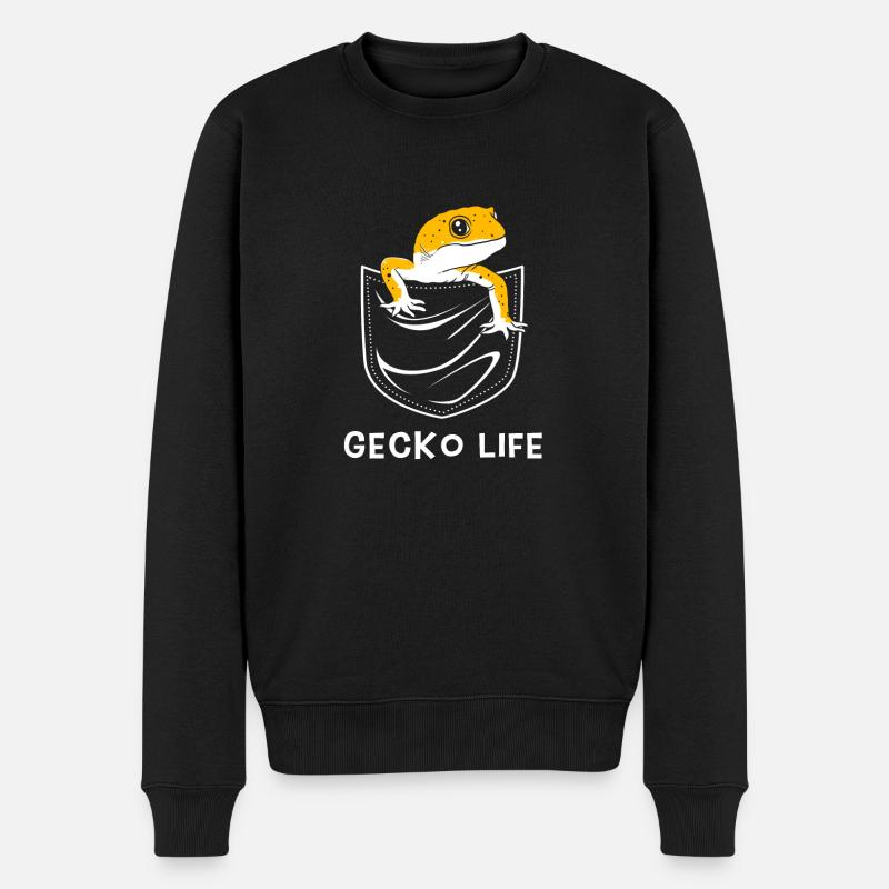 Leopard Gecko - Männer Premium Bio Pullover - Schwarz