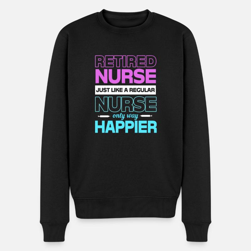 Krankenschwester Rente - Männer Premium Bio Pullover - Schwarz
