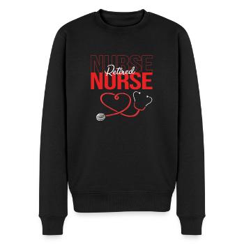 Krankenschwester Rente - Männer Premium Bio Pullover - Schwarz - Vorne - Nico (187cm)