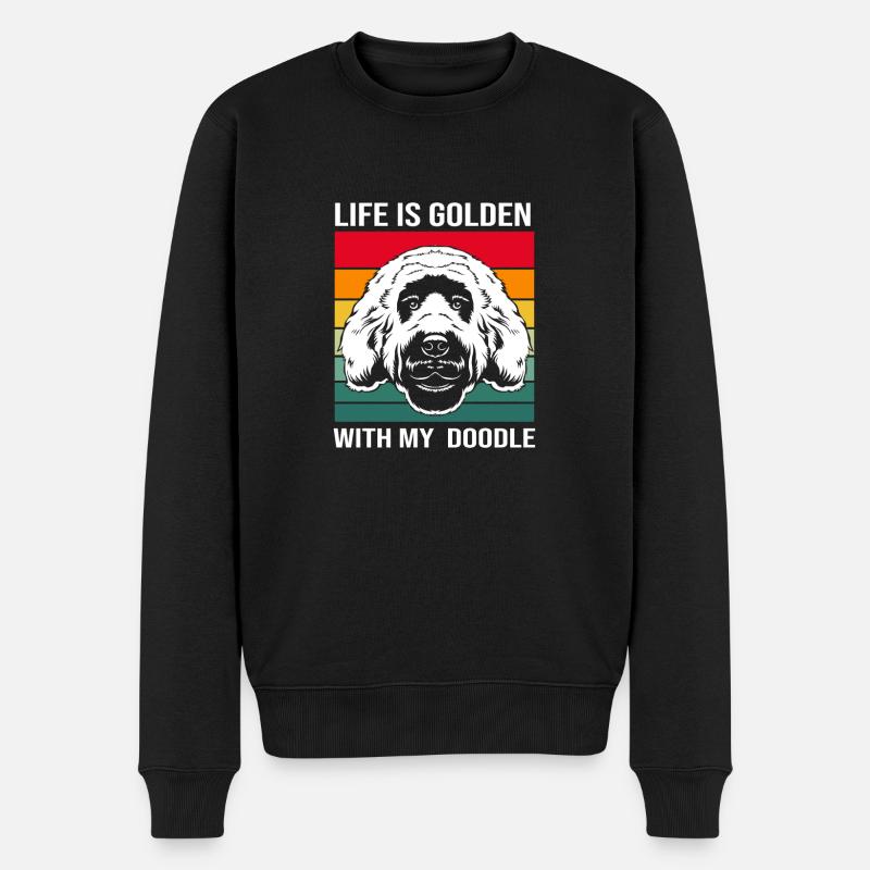 Goldendoodle - Männer Premium Bio Pullover - Schwarz