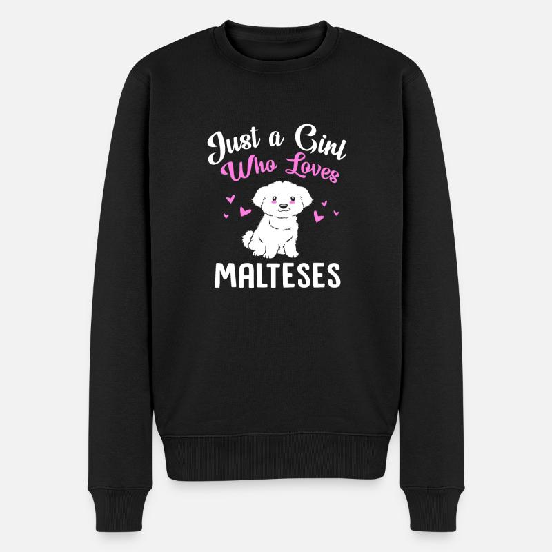 Malteser Hund - Männer Premium Bio Pullover - Schwarz