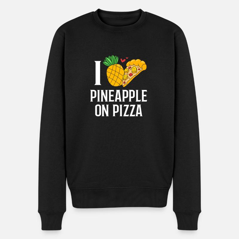 Pizza Hawaii Pizza Ananas - Männer Premium Bio Pullover - Schwarz