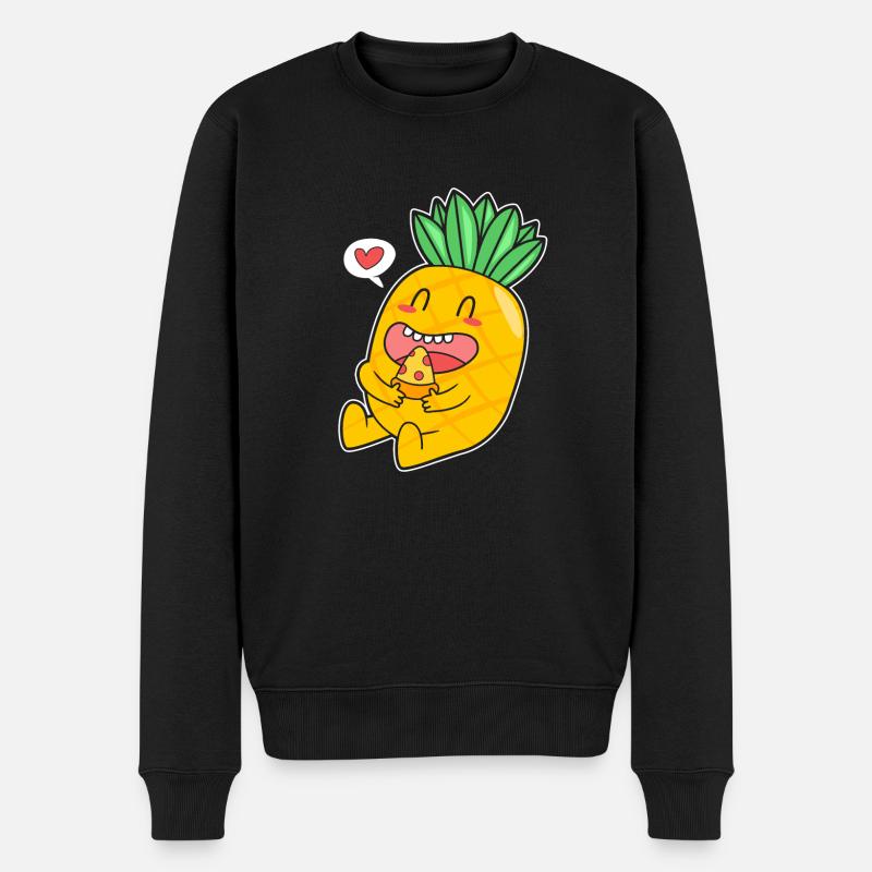Pizza Hawaii - Männer Premium Bio Pullover - Schwarz
