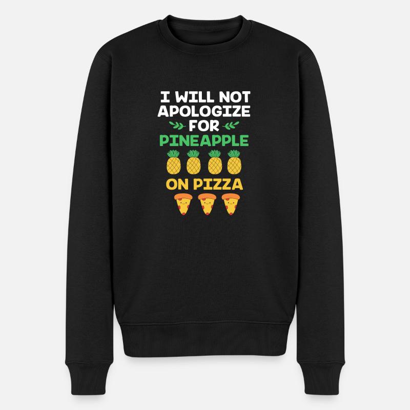 Pizza Hawaii - Männer Premium Bio Pullover - Schwarz