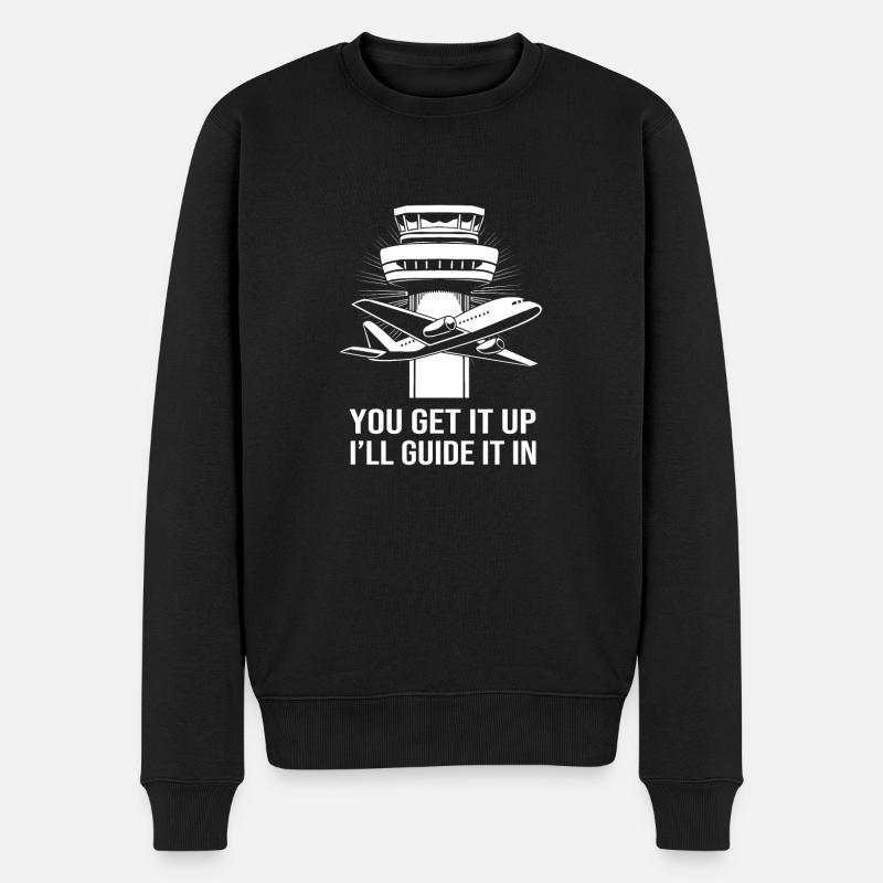 Fluglotse - Männer Premium Bio Pullover - Schwarz