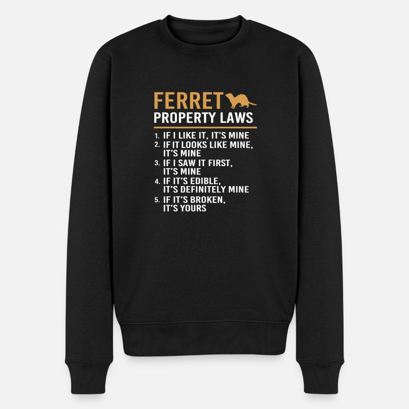 Frettchen - Männer Premium Bio Pullover - Schwarz