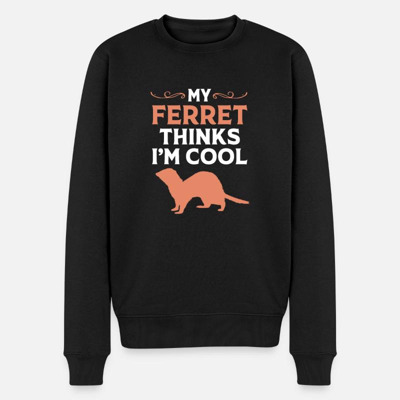 Frettchen - Männer Premium Bio Pullover - Schwarz