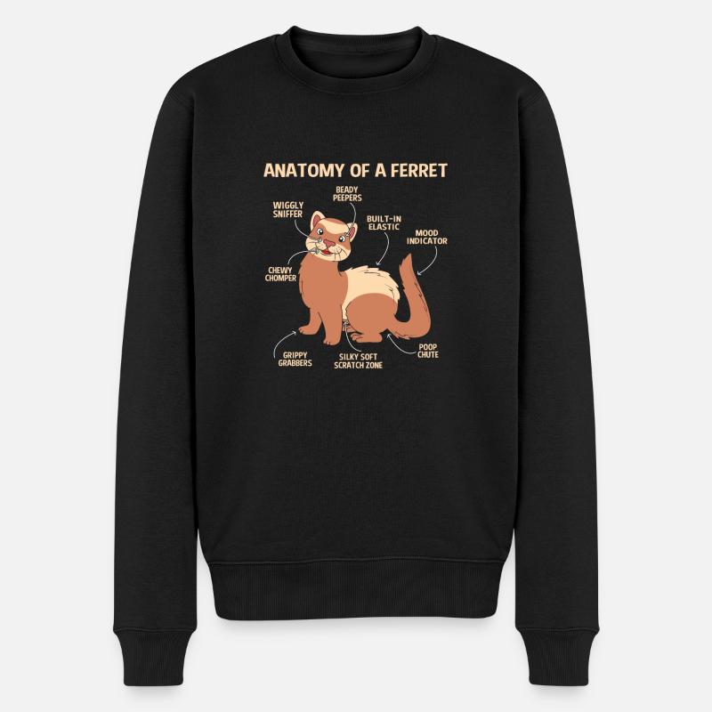 Frettchen - Männer Premium Bio Pullover - Schwarz