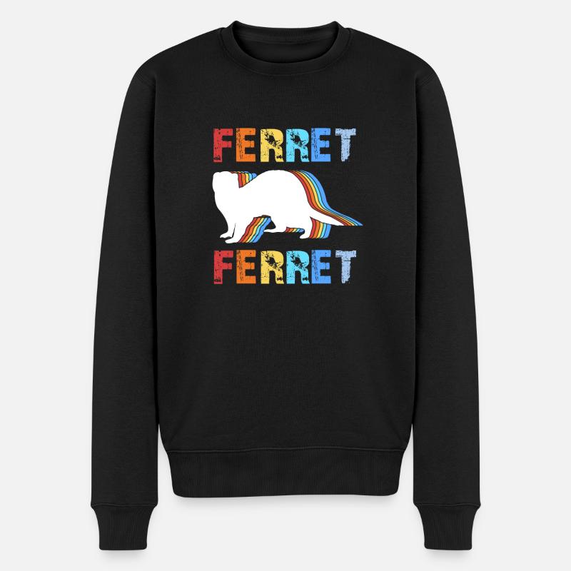 Frettchen - Männer Premium Bio Pullover - Schwarz