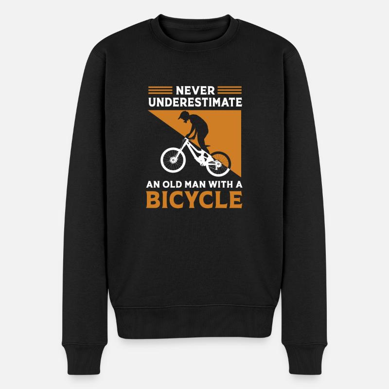 Mountainbike Mountainbiken Mountainbiker - Männer Premium Bio Pullover - Schwarz