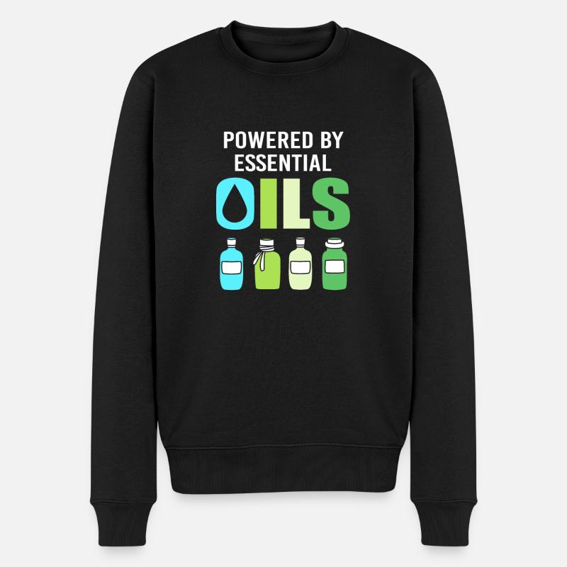 Ätherisches Öl - Männer Premium Bio Pullover - Schwarz