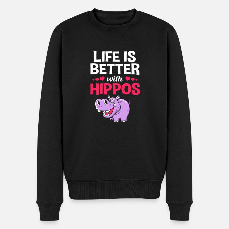 Hippopotame - Pull Premium bio Homme - noir