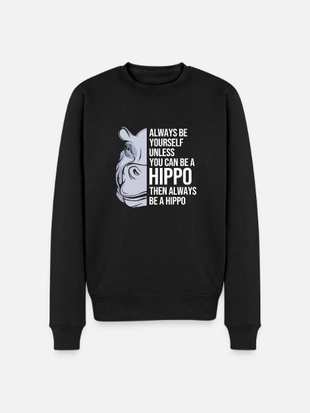 Hippopotamus - Men's Premium Organic Jumper - black