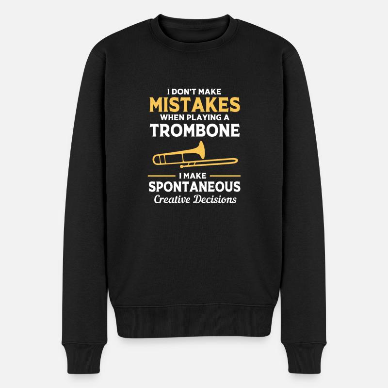 Posaune - Männer Premium Bio Pullover - Schwarz