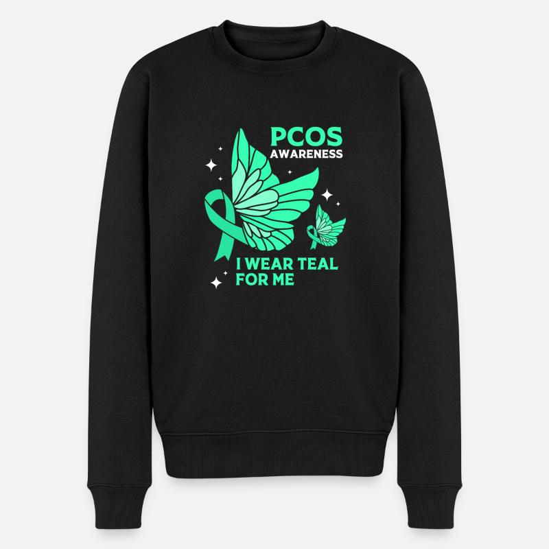 Pcos-Bewusstsein - Männer Premium Bio Pullover - Schwarz