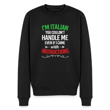 Italienisch Italia Italien - Männer Premium Bio Pullover - Schwarz - Vorne - Nico (187cm)