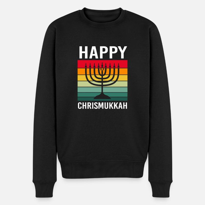 Chanukkah - Männer Premium Bio Pullover - Schwarz