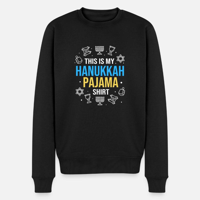 Chanukkah - Männer Premium Bio Pullover - Schwarz