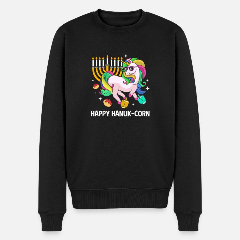 Chanukkah - Männer Premium Bio Pullover - Schwarz