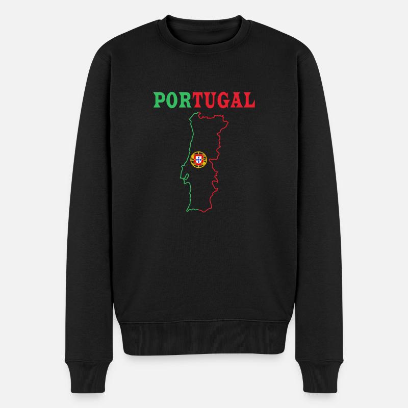 Portugal - Männer Premium Bio Pullover - Schwarz
