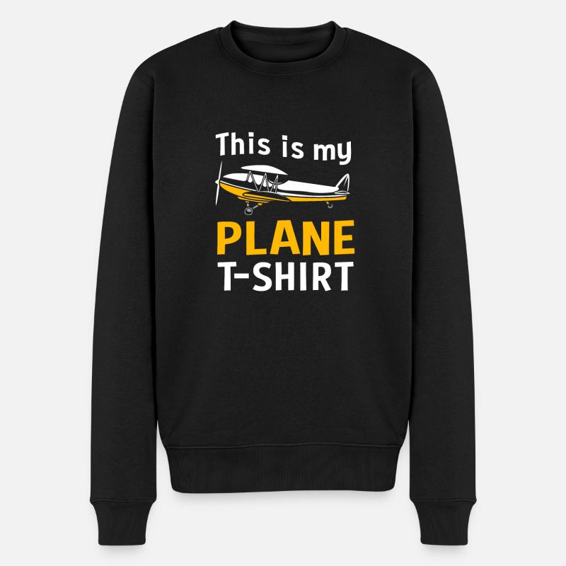 Pilot Flugzeug - Männer Premium Bio Pullover - Schwarz